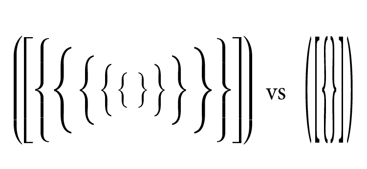 Scaling braces, brackets and parenthesis